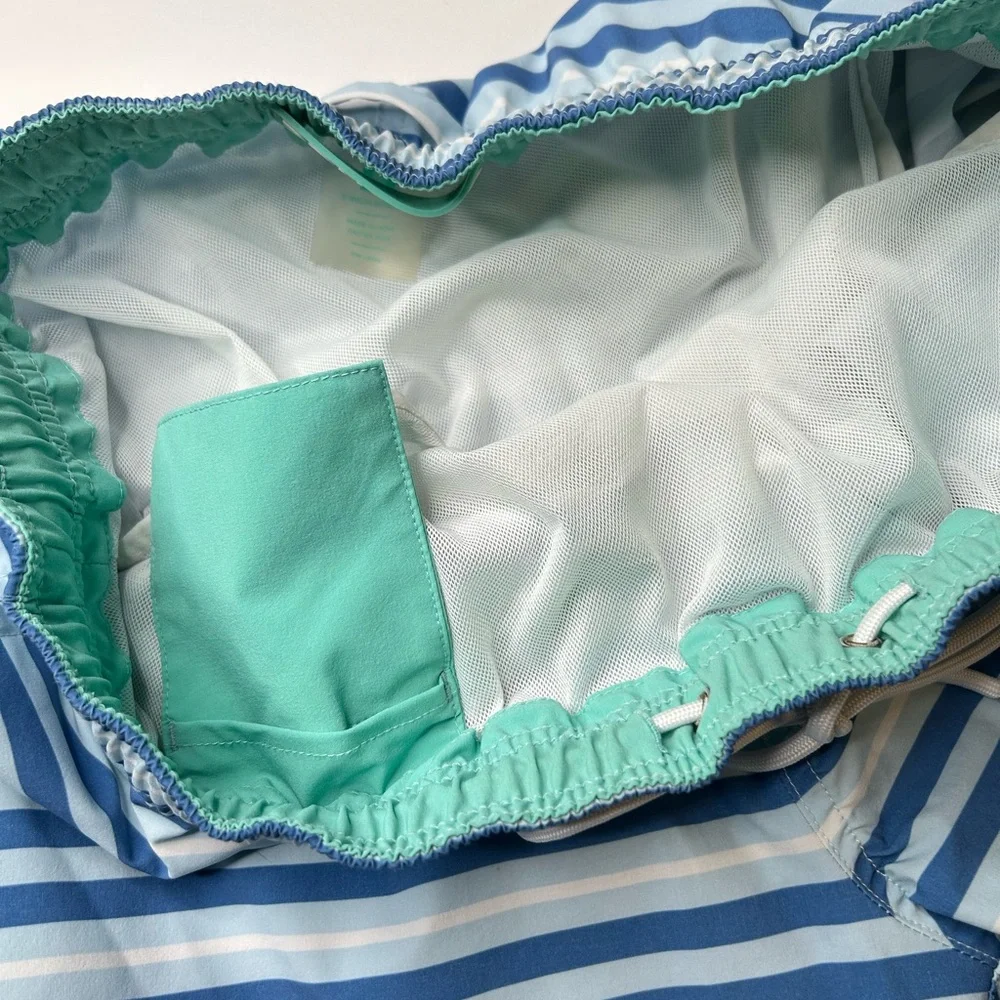 Bonobos Men’s Blue Striped‎ Mesh Lined Swim Trunks Size Medium Resortwear 30x8